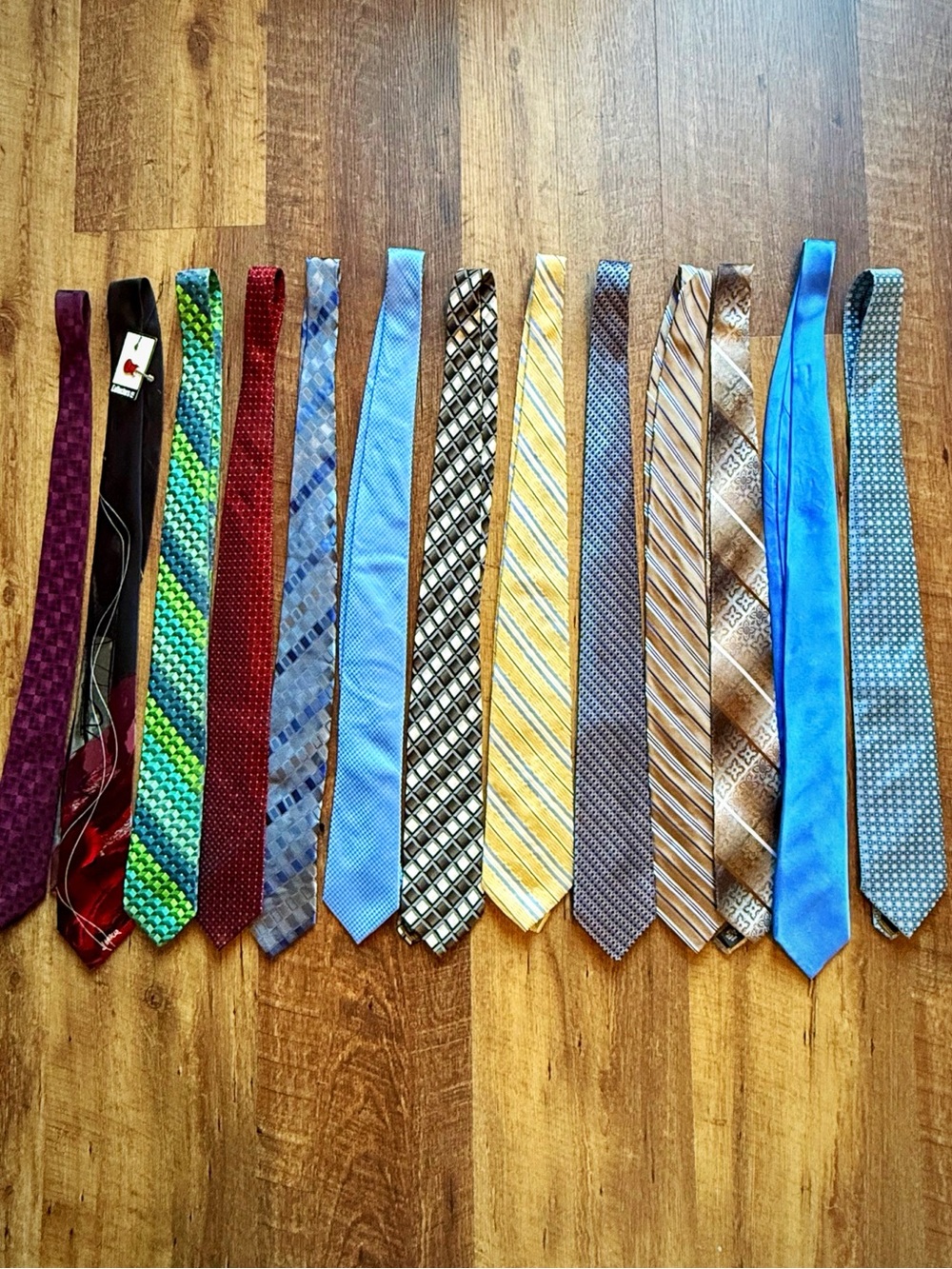 Assorted Men's 13 Piece Necktie Set - Blue, Yellow, Brown, Red, Green